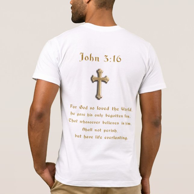 Joh 3:16 kristen  t shirt (Baksida)