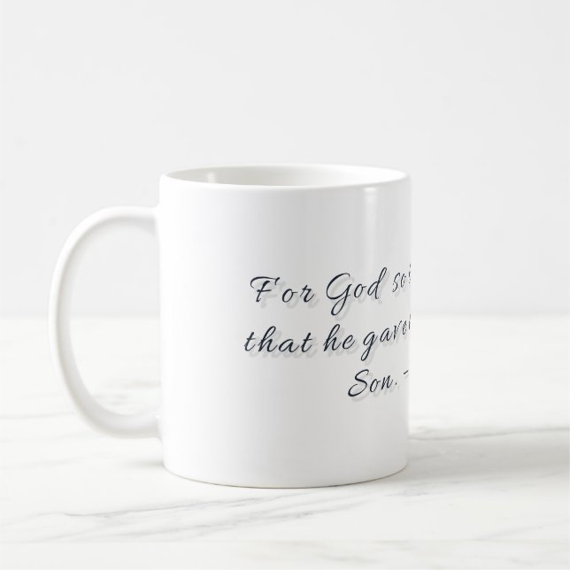 Joh 3:16, presentmugg kaffemugg (Vänster)