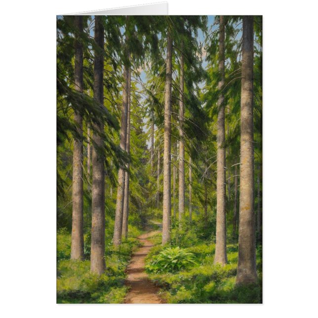 Johan Krouthén Solbelyst skogsstig CC0446 Hälsningskort (Framsidan)