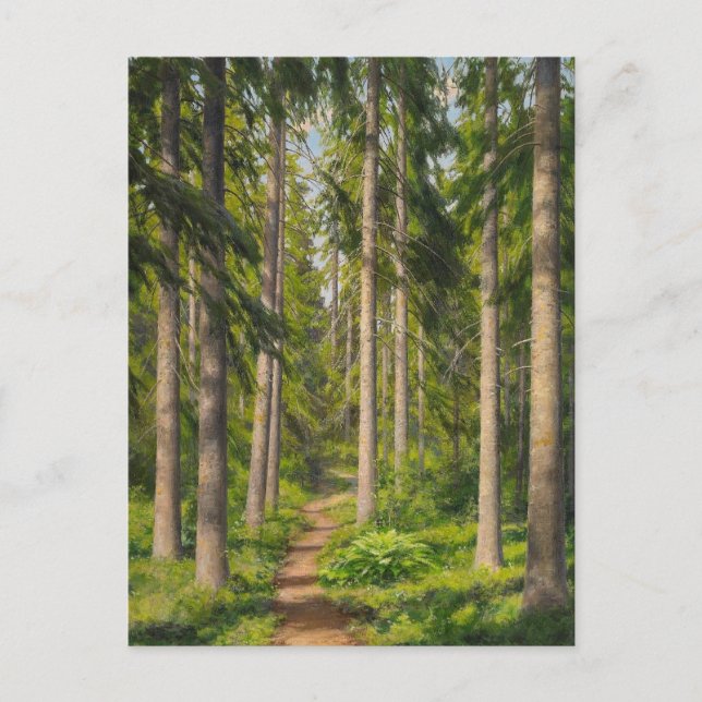 Johan Krouthén Solbelyst skogsstig CC0461 Postcard Vykort (Framsida)