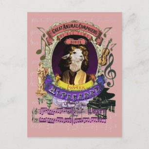 Johann Alpacabel Alpaca Animal Composer Pachelbel Vykort