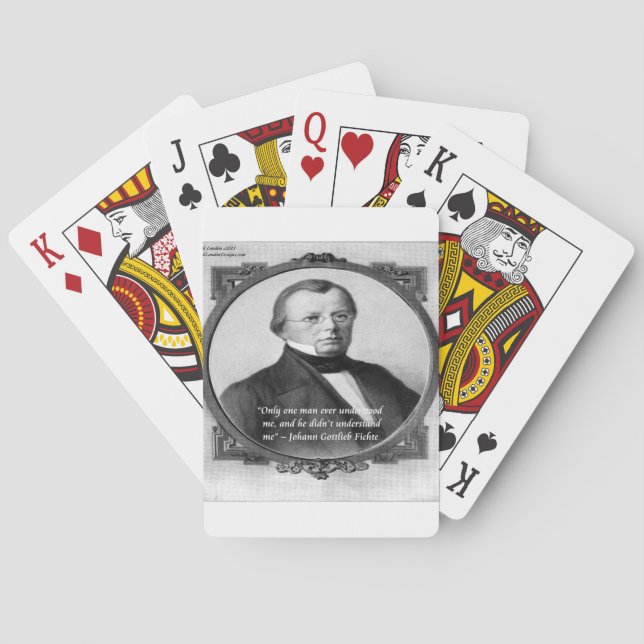 Johann Fichte "Missförstådd" Citat Spel Kort (Baksidan)