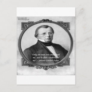 Johann Fichte "Missförstådd" Citat Vykort