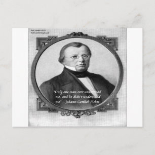 Johann Fichte "Missförstådd" Citat Vykort