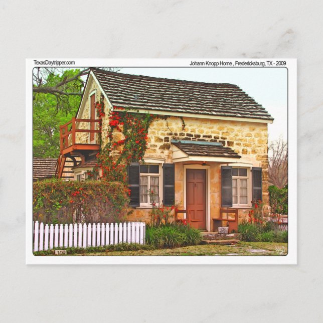Johann Knopp Home, Fredericksburg, TX Vykort (Framsida)