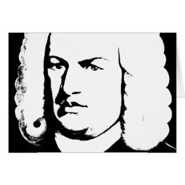 Johann Sebastian Bach abstrakt i svart och vitt Hälsningskort