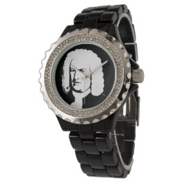 Johann Sebastian Bach abstrakt in Schwarz und weiß Armbandsur