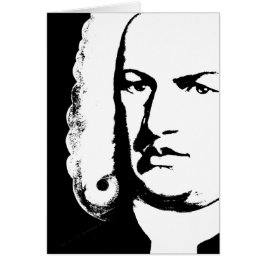 Johann Sebastian Bach abstrakt in Schwarz und weiß Hälsningskort