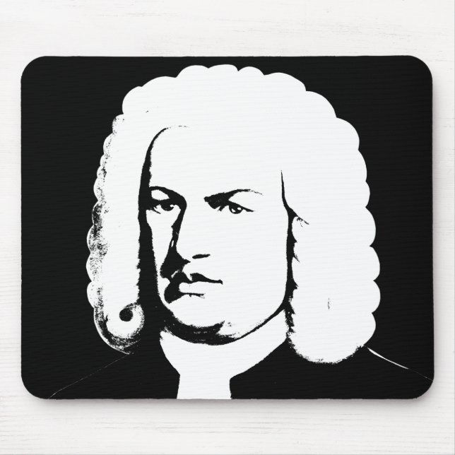 Johann Sebastian Bach abstrakt in Schwarz und weiß Musmatta (Framsidan)