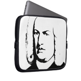 Johann Sebastian Bach abstrakt - schwarz und weiss Laptop Sleeve