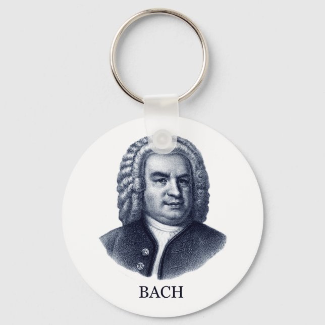 Johann Sebastian Bach, blå Nyckelring (Framsida)