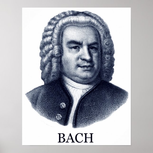 Johann Sebastian Bach, blå Poster (Framsidan)