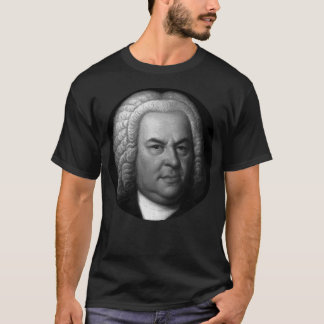Johann Sebastian Bach Black and White Porträtt Sti T Shirt