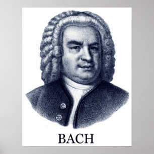 Johann Sebastian Bach blått Poster