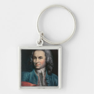 Johann Sebastian Bach c.1715 Fyrkantig Silverfärgad Nyckelring
