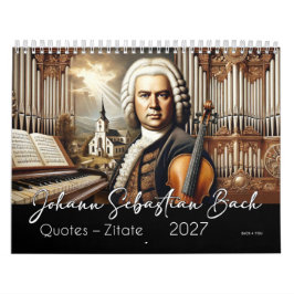 Johann Sebastian Bach Citat och Porträtt 2027 Kalender