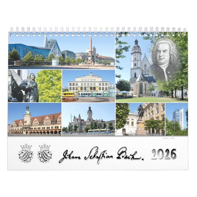 Johann Sebastian Bach Cities & Ställe, 2026 Kalender (Omslag)