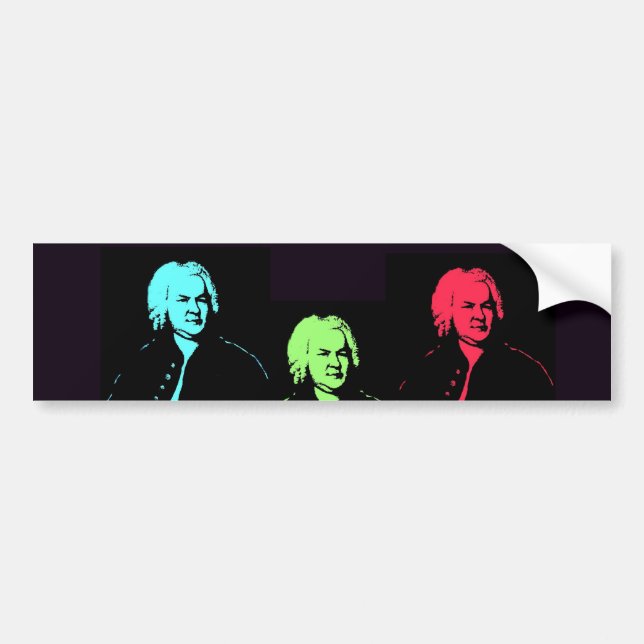 Johann Sebastian Bach Collage Bildekal (Framsidan)