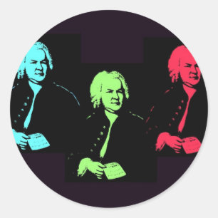 Johann Sebastian Bach Collage Runt Klistermärke