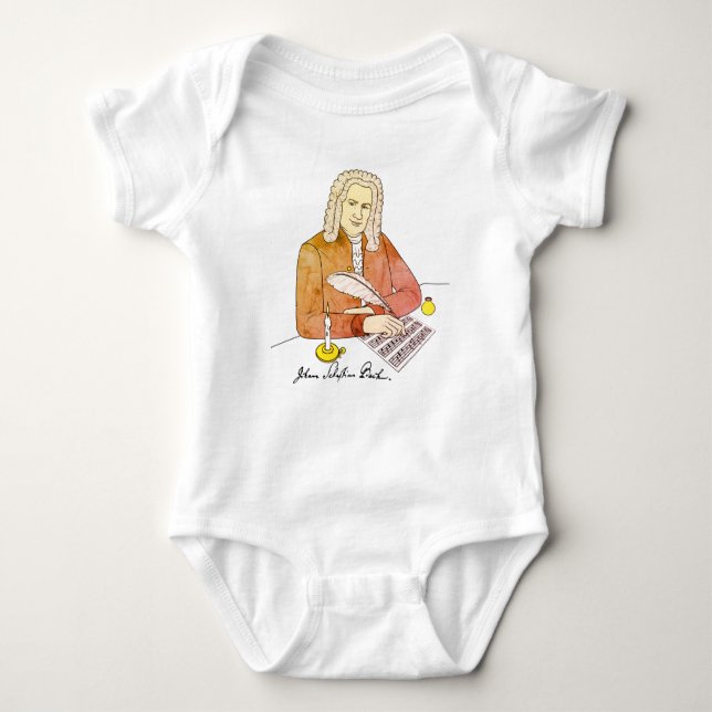 Johann Sebastian Bach gezeichnet T-shirt (Framsida)