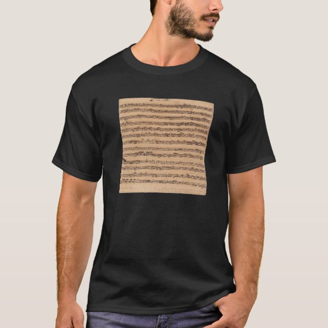 Johann Sebastian Bach Handskriftlig Taille Lakan M T Shirt (Framsida)