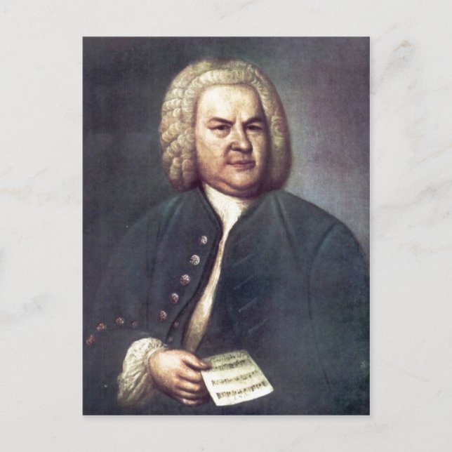 Johann Sebastian Bach im Jahre 1746, mit R?tselkan Vykort (Framsida)