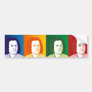Johann Sebastian Bach im Tecknad Stil Bildekal