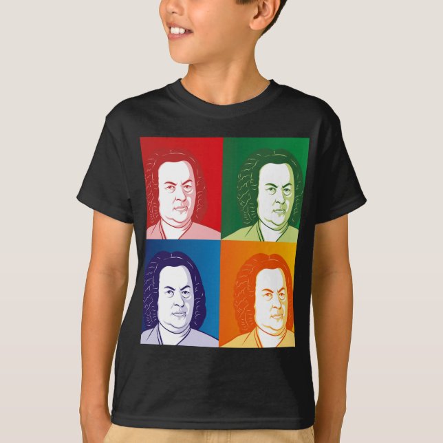 Johann Sebastian Bach im Tecknad Stil Tee (Framsida)