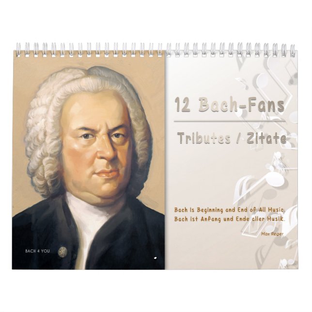 Johann Sebastian Bach Kalender + Zitate/Tributes (Omslag)