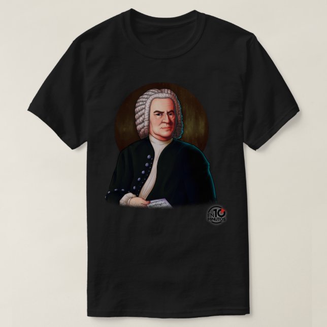 Johann Sebastian Bach + logotyp en10minutos Sticke T Shirt (Design framsida)