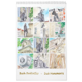 Johann Sebastian Bach Monuments, Watercolor Stil Kalender
