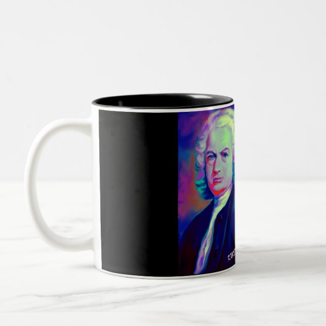Johann Sebastian Bach och citationsteckenkaffemugg Två-Tonad Mugg (Vänster)