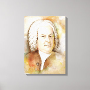 Johann Sebastian Bach on Canvas - Watercolor-Stil