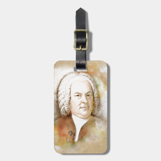 Johann Sebastian Bach Portrait in beige Bagagebricka (Vertikal Framsida)