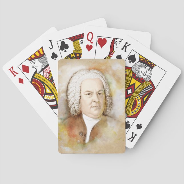 Johann Sebastian Bach Portrait in beige Spelkort (Baksidan)