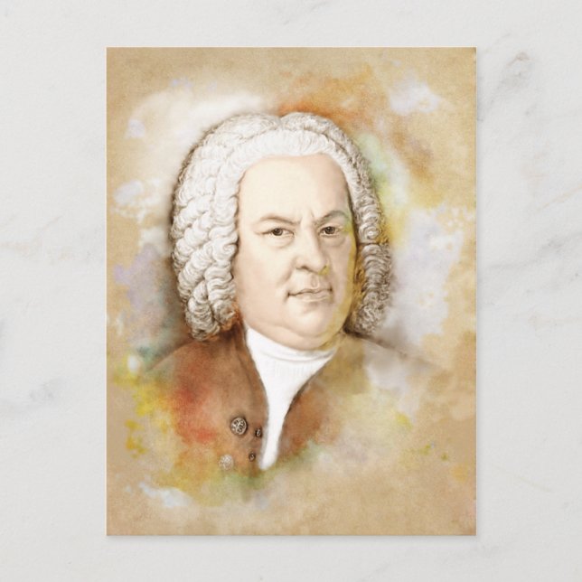 Johann Sebastian Bach Portrait in beige Vykort (Framsida)