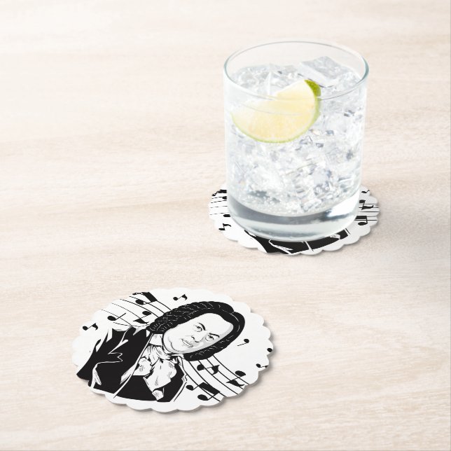 Johann Sebastian Bach Porträtt / Bust with Notes Underlägg Papper (Insitu)