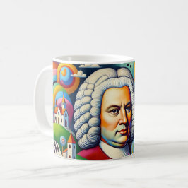 Johann Sebastian Bach: porträtt i en modern painti Kaffemugg