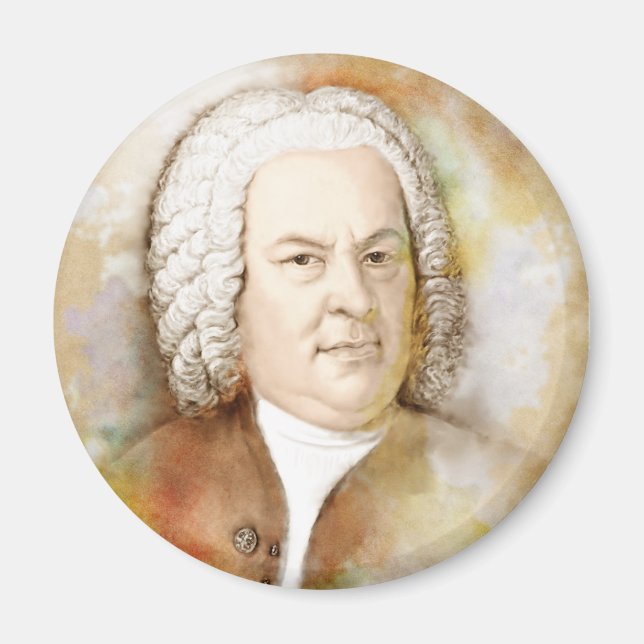 Johann Sebastian Bach Porträtt in beige Magnet (Framsidan)