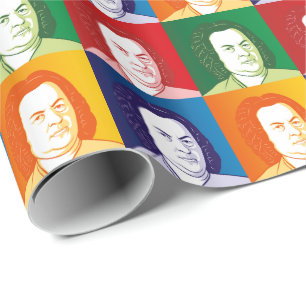 Johann Sebastian Bach Porträtt in vier Farben Presentpapper