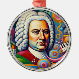 Johann Sebastian Bach Porträtt Julgransprydnad Metall