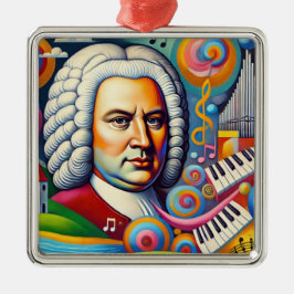 Johann Sebastian Bach Porträtt Julgransprydnad Metall