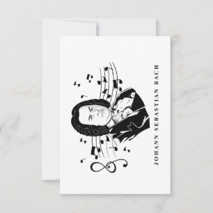 Johann Sebastian Bach Porträtt och Bust with Notes