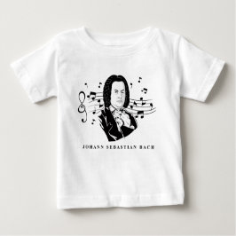 Johann Sebastian Bach Porträtt och Bust with Notes T Shirt