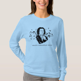 Johann Sebastian Bach Porträtt och Bust with Notes T Shirt
