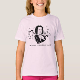 Johann Sebastian Bach Porträtt och Bust with Notes T Shirt