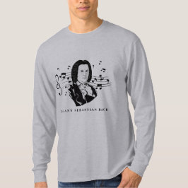 Johann Sebastian Bach Porträtt och Bust with Notes T Shirt