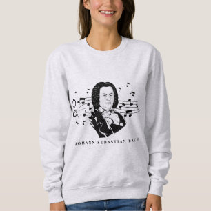 Johann Sebastian Bach Porträtt och Bust with Notes T Shirt