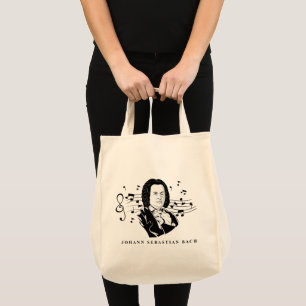 Johann Sebastian Bach Porträtt och Bust with Notes Tygkasse
