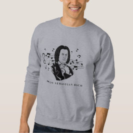 Johann Sebastian Bach Porträtt och byst med noter Lång Ärmad Tröja